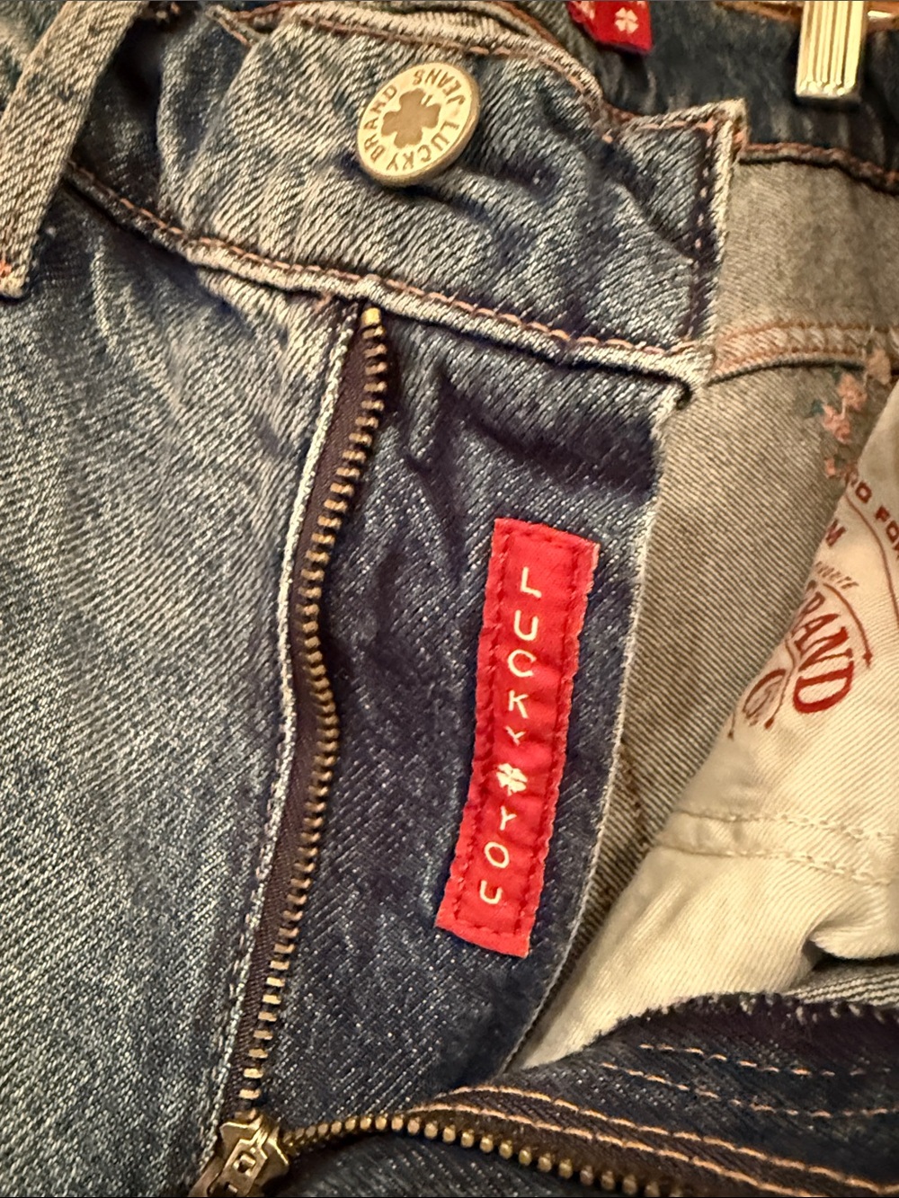 Lucky Brand Denim Straight-Leg Jeans with Embroidered Motifs and Dark Patchwork - Picture 5 of 5